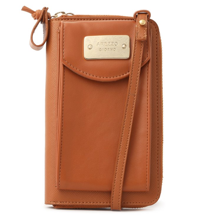 Mini Bolsa Carteira Marrom Pipa