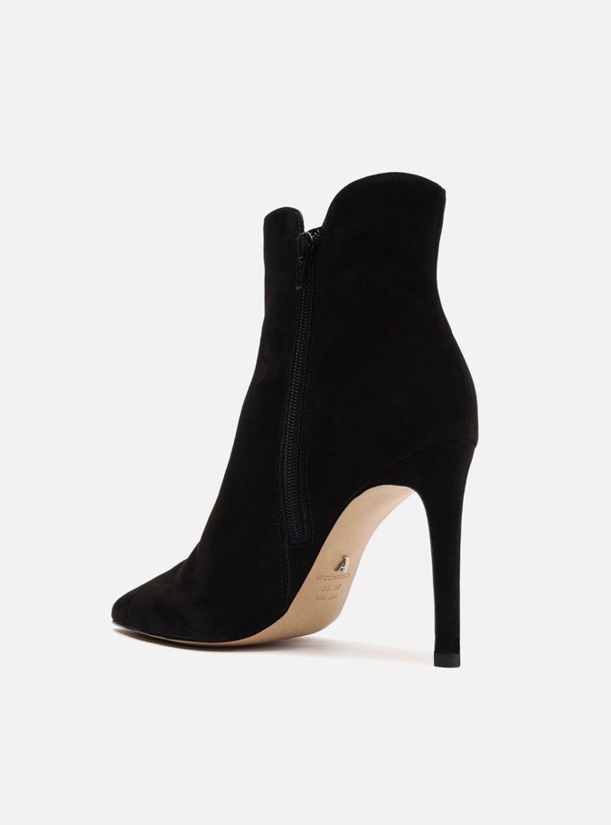 Bota Preta Nobuck Cano Curto Salto Alto Helena