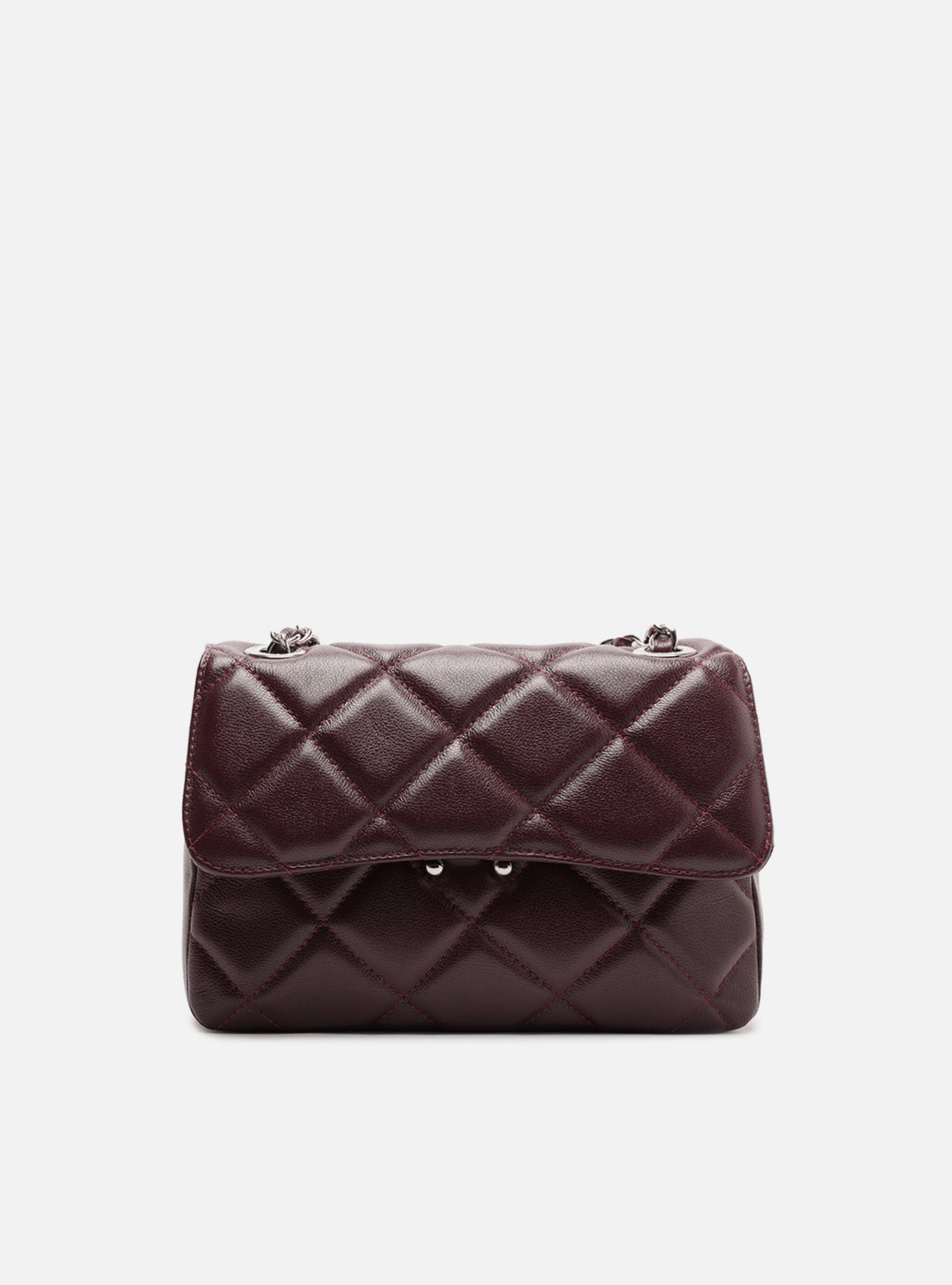 Bolsa Tiracolo Vermelha Couro Média Matelassê — foto 1