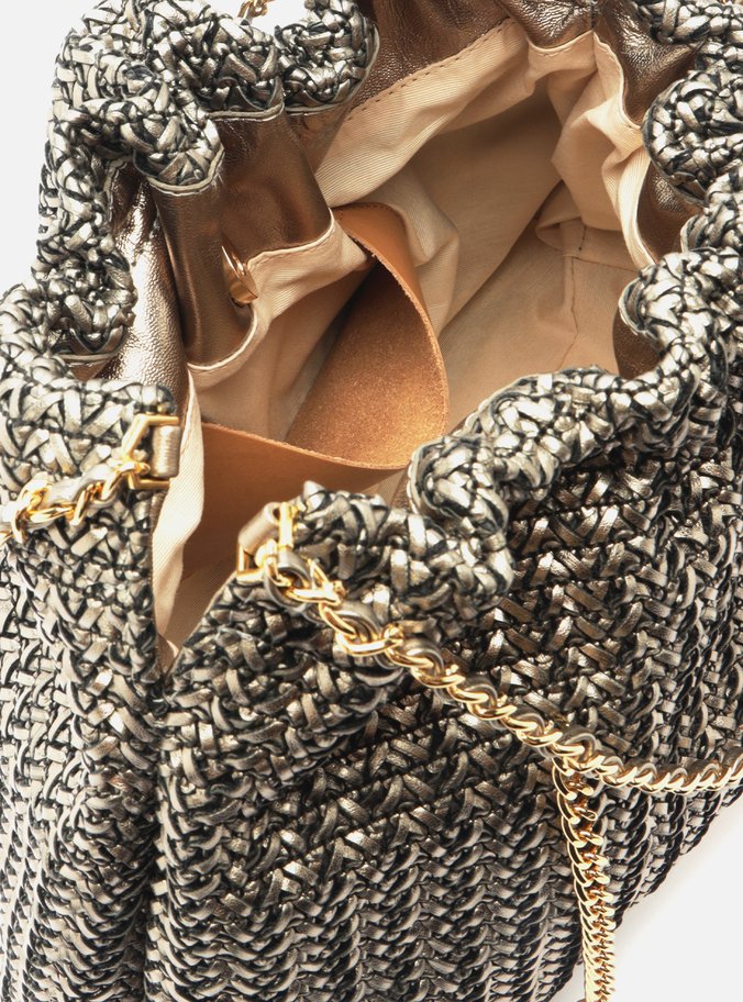 Bolsa Hobo Cinza Trama Esther Grande
