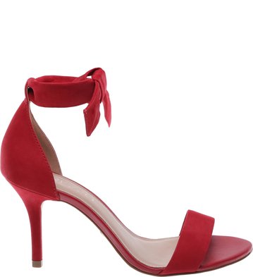 Sandália Nobuck Isabelli Média Lace Up Batom Rouge