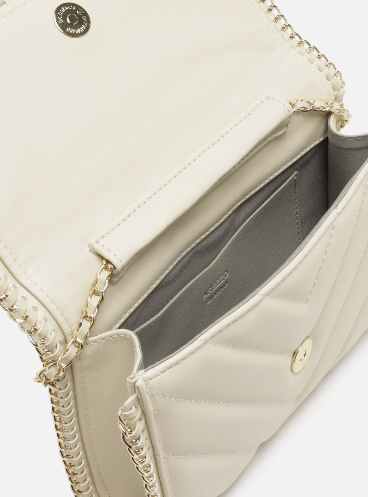 Bolsa Tiracolo Off-White Pequena Matelassê Corrente — foto 4