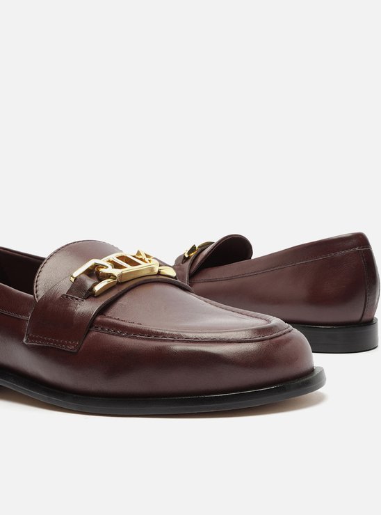 Mocassim Vinho Couro Metal Livia
