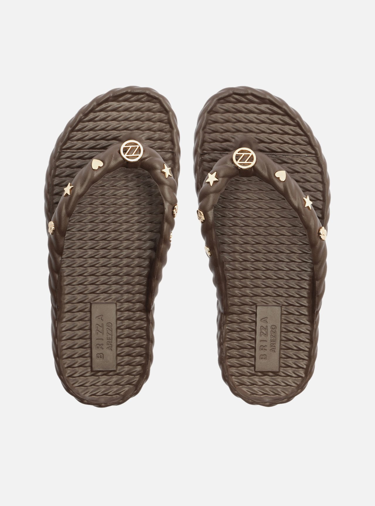 Sandália Marrom Flatform Metais Brizza — foto 3