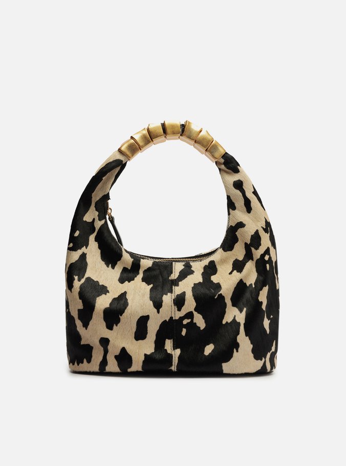 Bolsa Tiracolo Animal Print Média Alça Metais