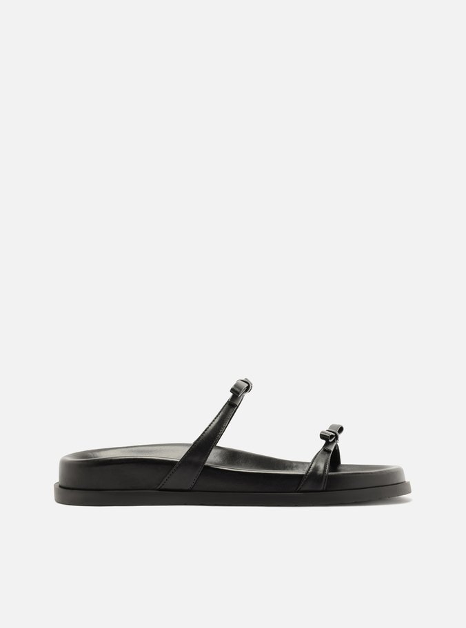 Sandália Papete Preta Laço