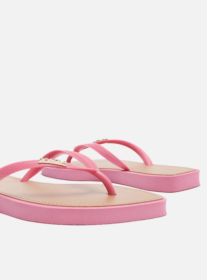 Chinelo de Dedo Rosa Leaf Recouro Brizza