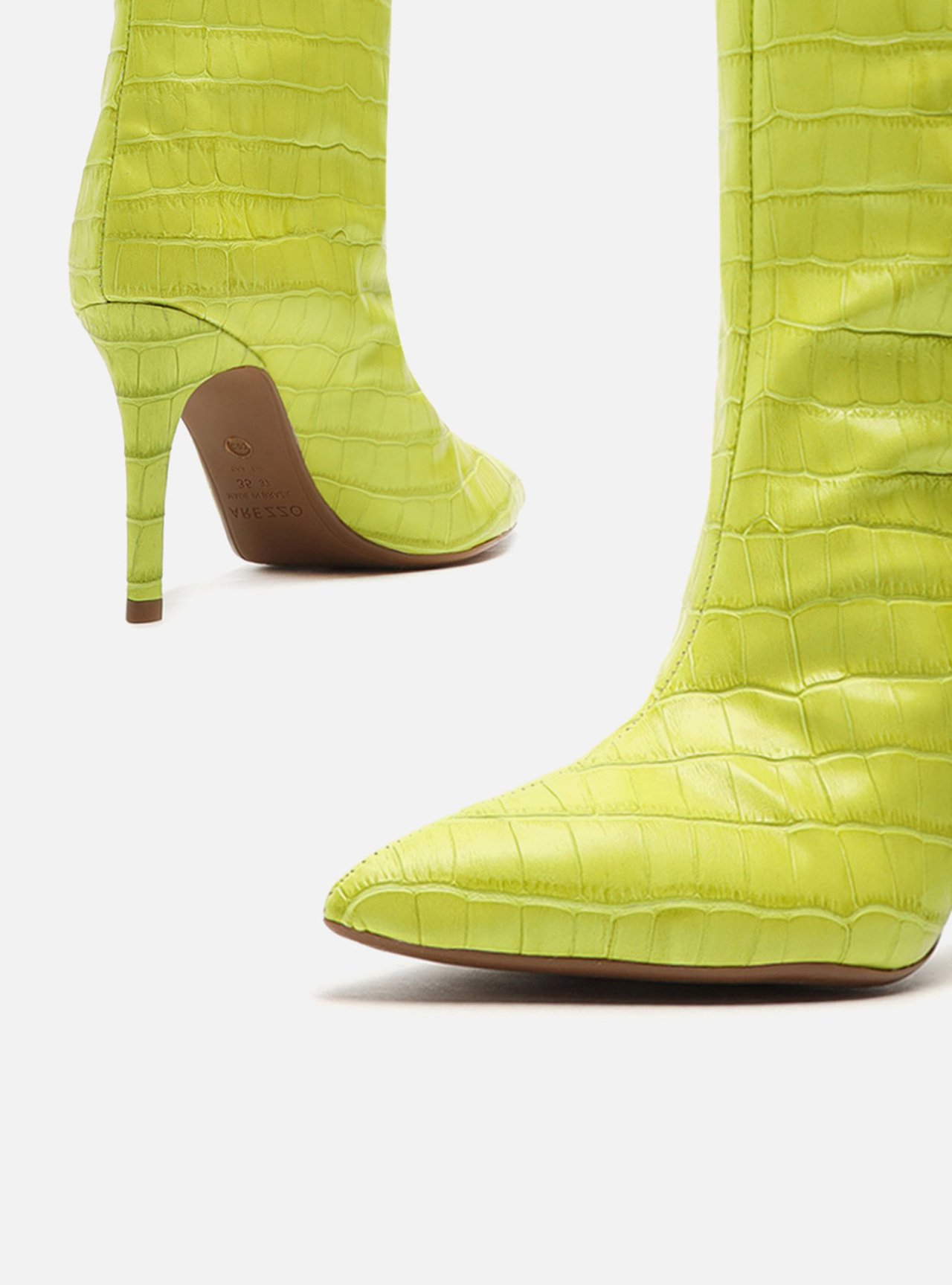 Bota Verde Lima Croco Cano Alto Miranda — foto 3