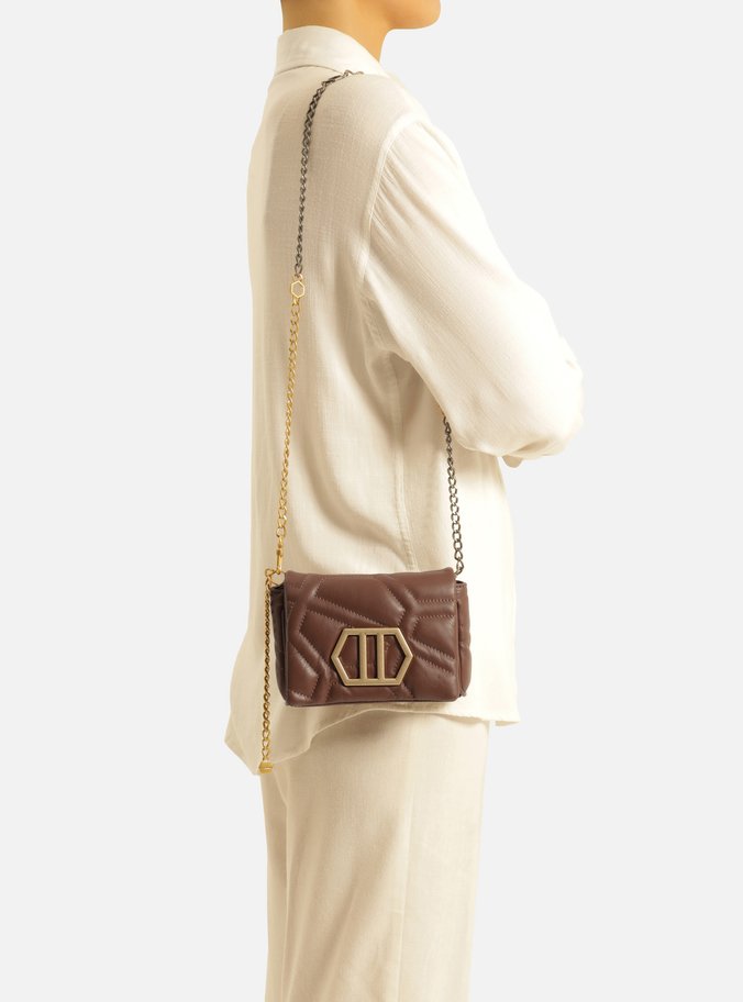 Mini Bag Tiracolo Marrom Couro Emma
