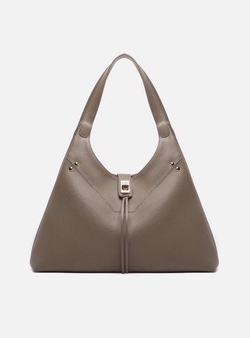 Arezzo — Bolsa Hobo Cinza Grande Metais