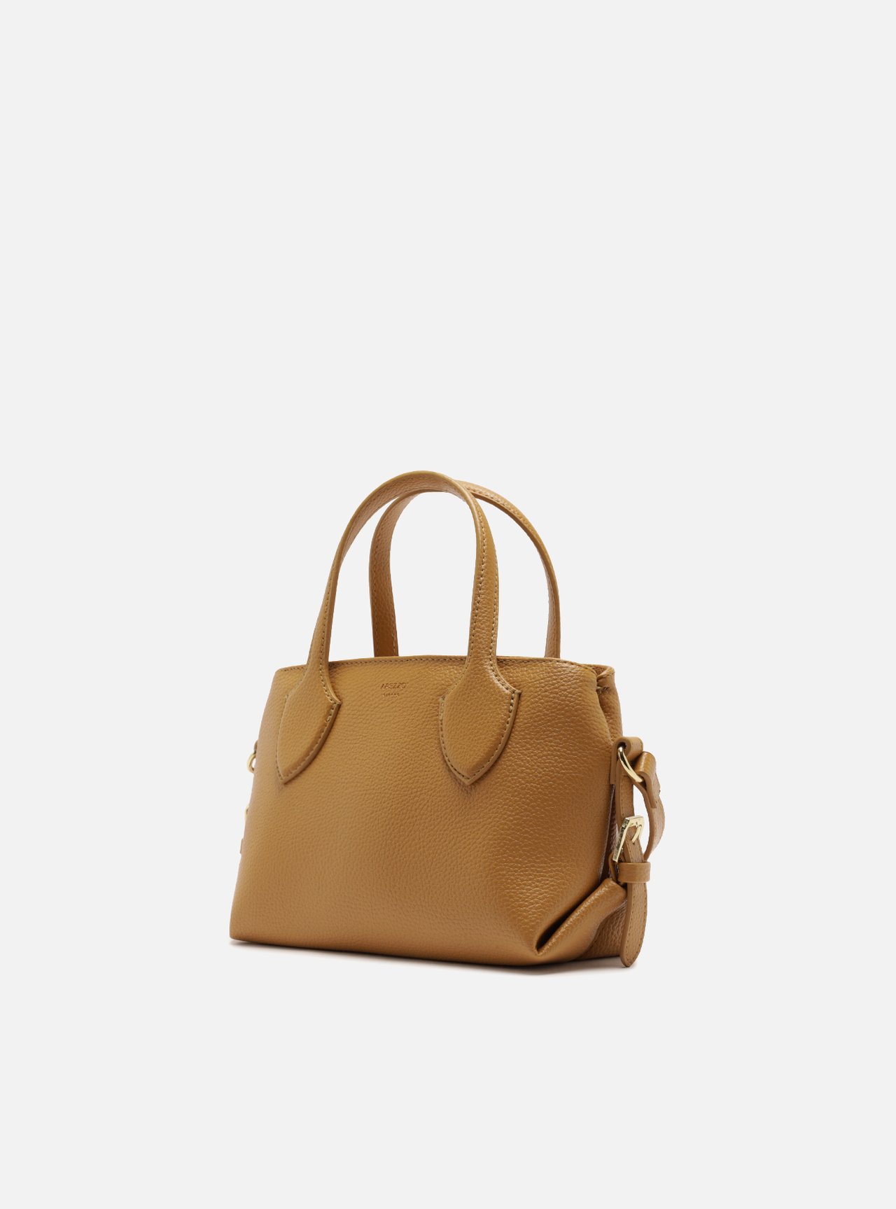 Bolsa Tote Marrom Texturizada Pequena Fivelas — foto 2
