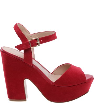 Sandália Suede Meia Pata Savannah Batom Rouge