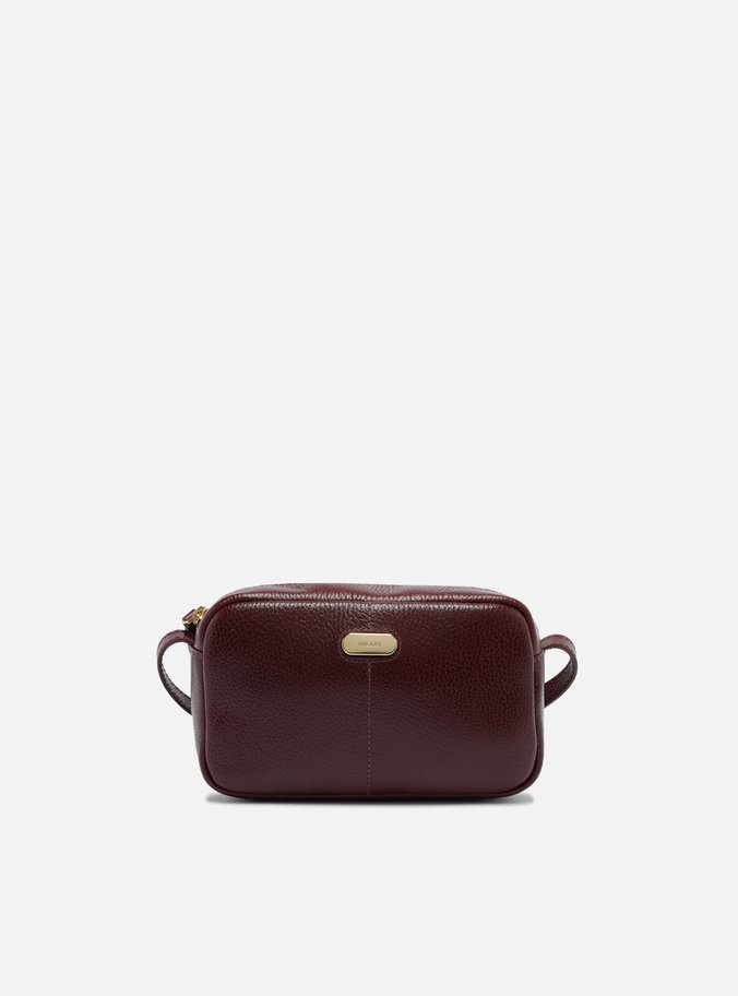 Bolsa Tiracolo Vinho Couro Pequena Tag Metal