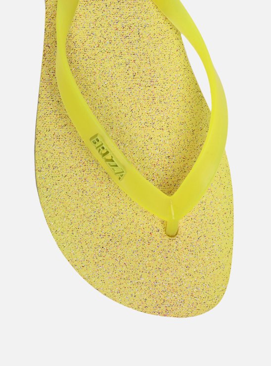 Chinelo de Dedo Amarelo Glitter Brizza