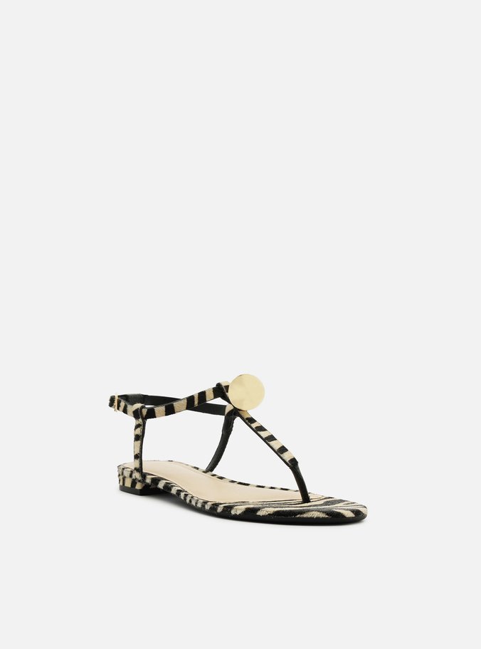 Sandália Animal Print Slim Metais Duo