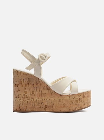 Sandália Off-White Plataforma Natural
