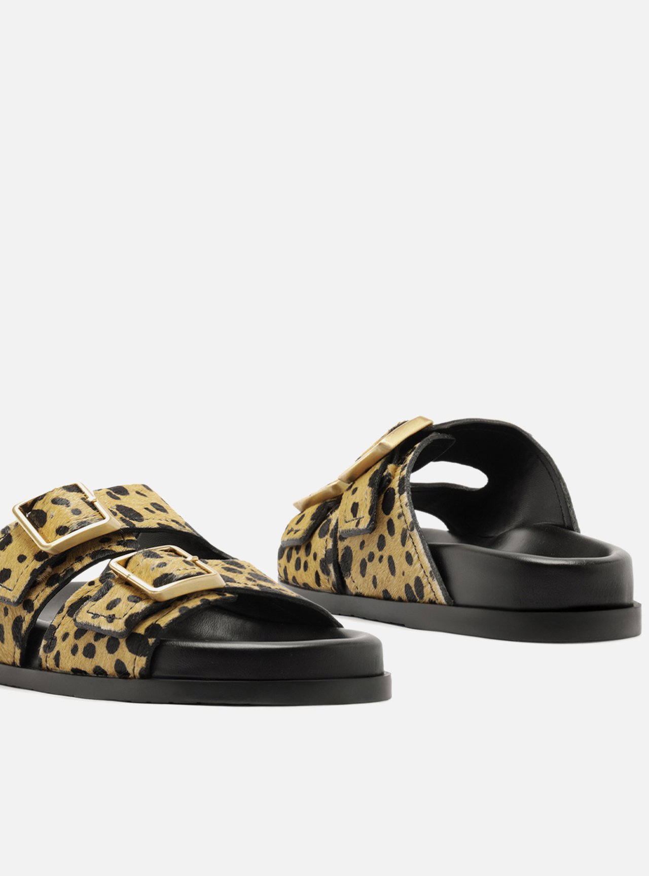 Sandália Papete Animal Print Natural Tiras Fivelas — foto 4