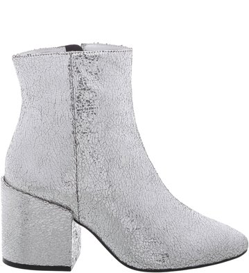 Bota Cano Curto Prata Metalizada