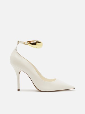 Scarpin Branco Couro Salto Fino Tira Silvia Braz