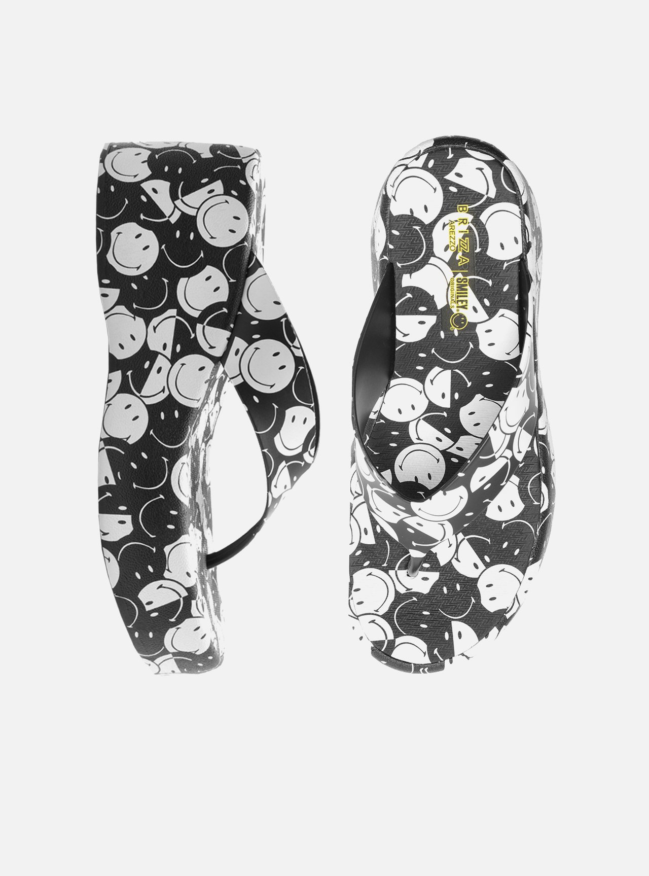 Sandália Preta Print Flatform Barcelona Smiley — foto 3