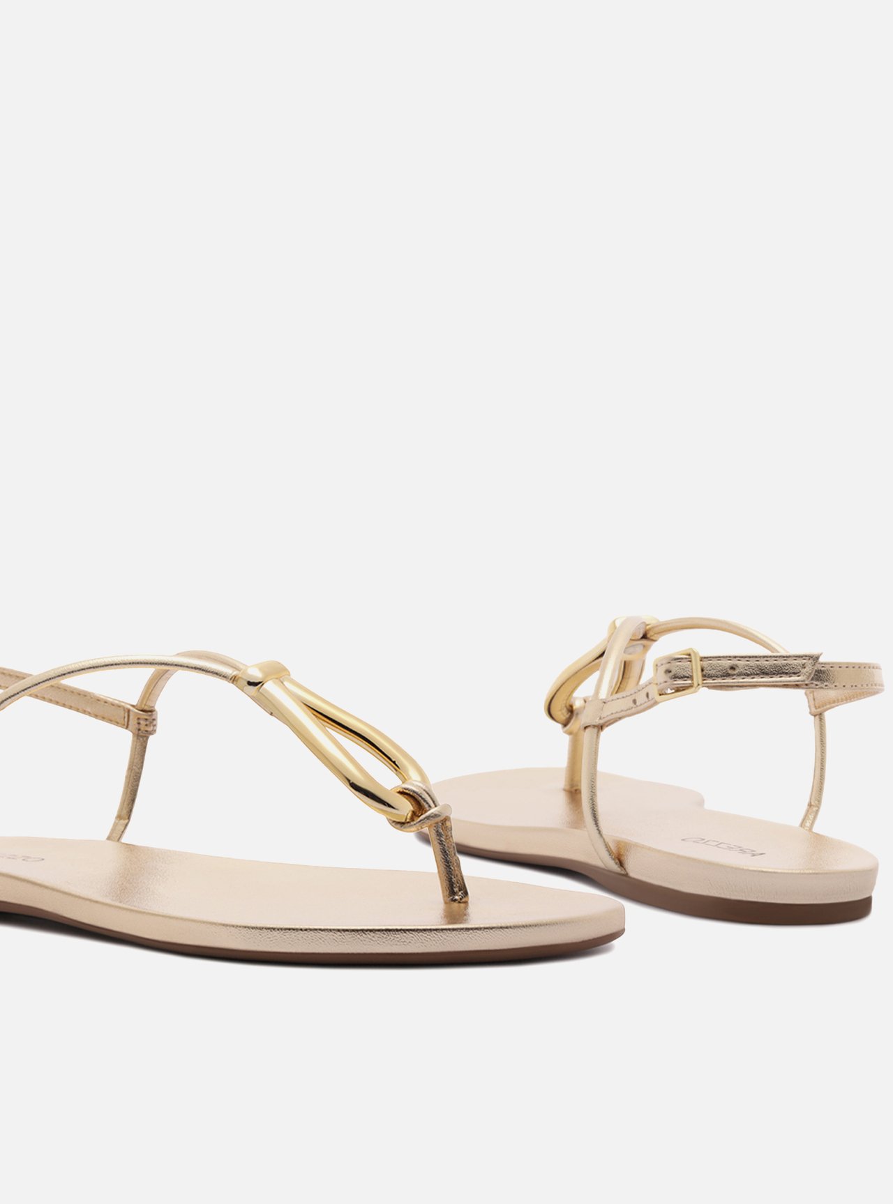 Sandália Rasteira Dourada Slim Metal Dourado — foto 4