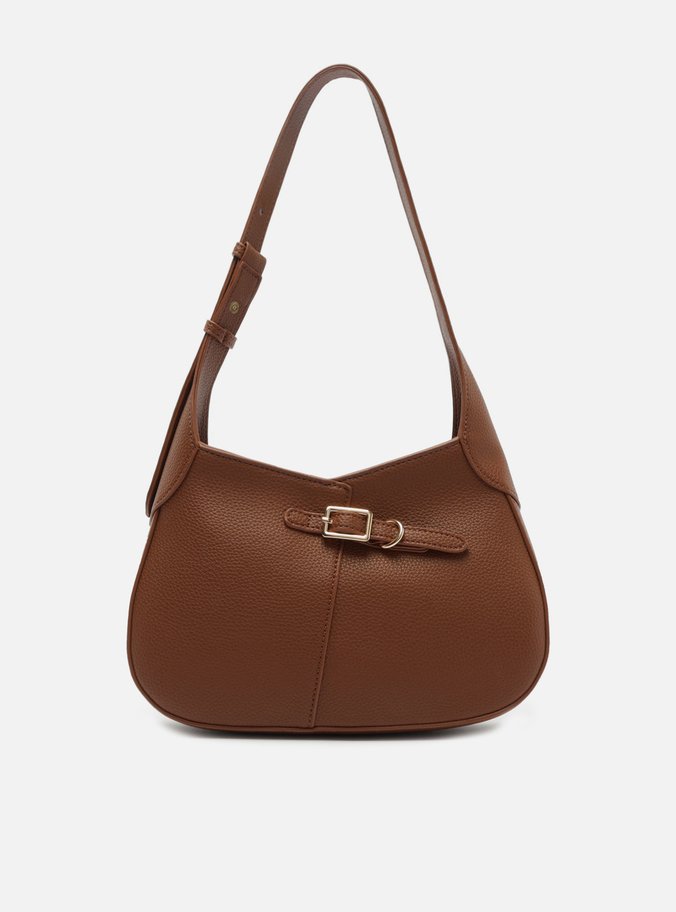 Bolsa Hobo Marrom Média Detalhe Fivela