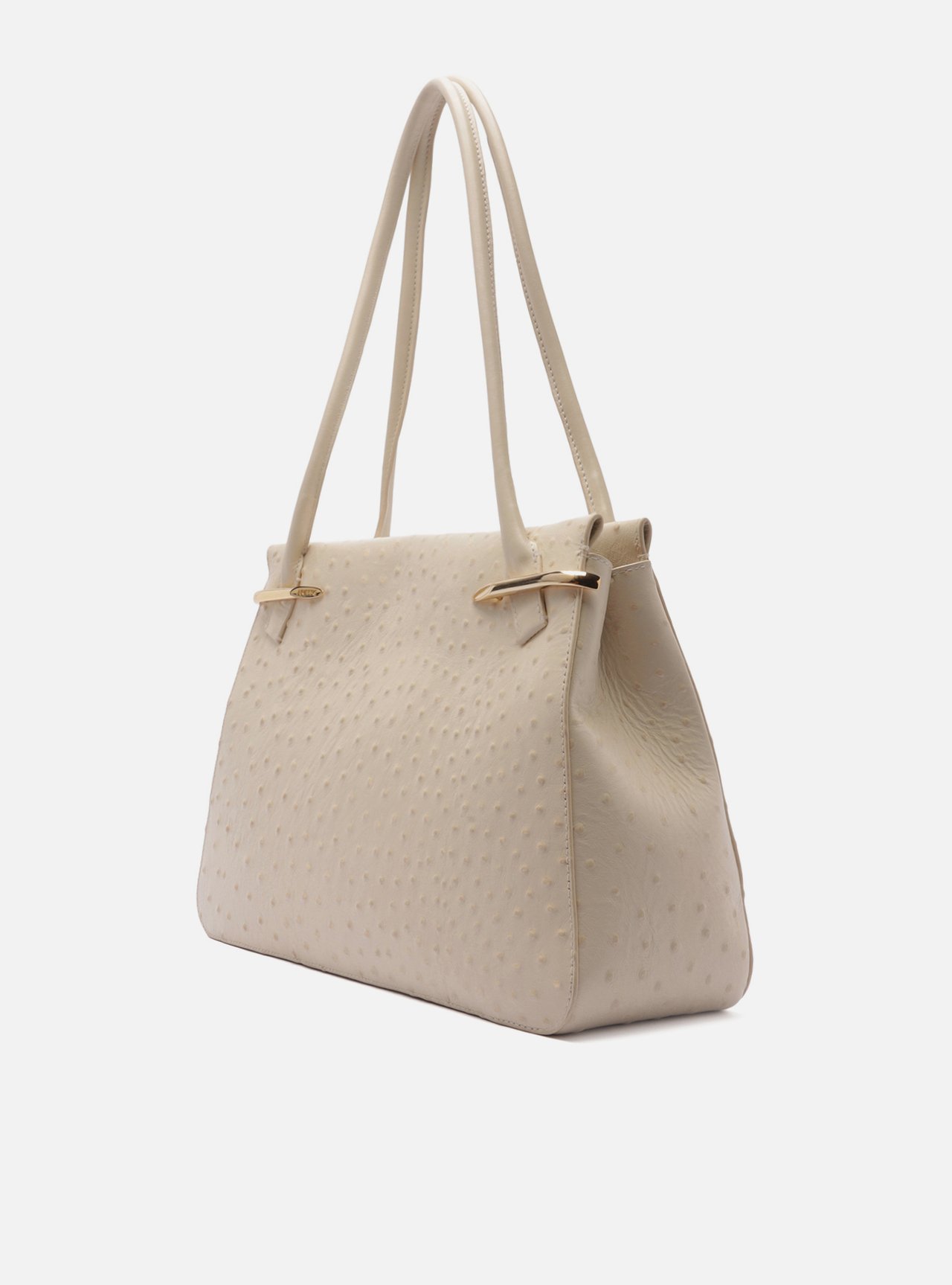 Bolsa Shopping Off-White Couro Grande Metais Textura — foto 2