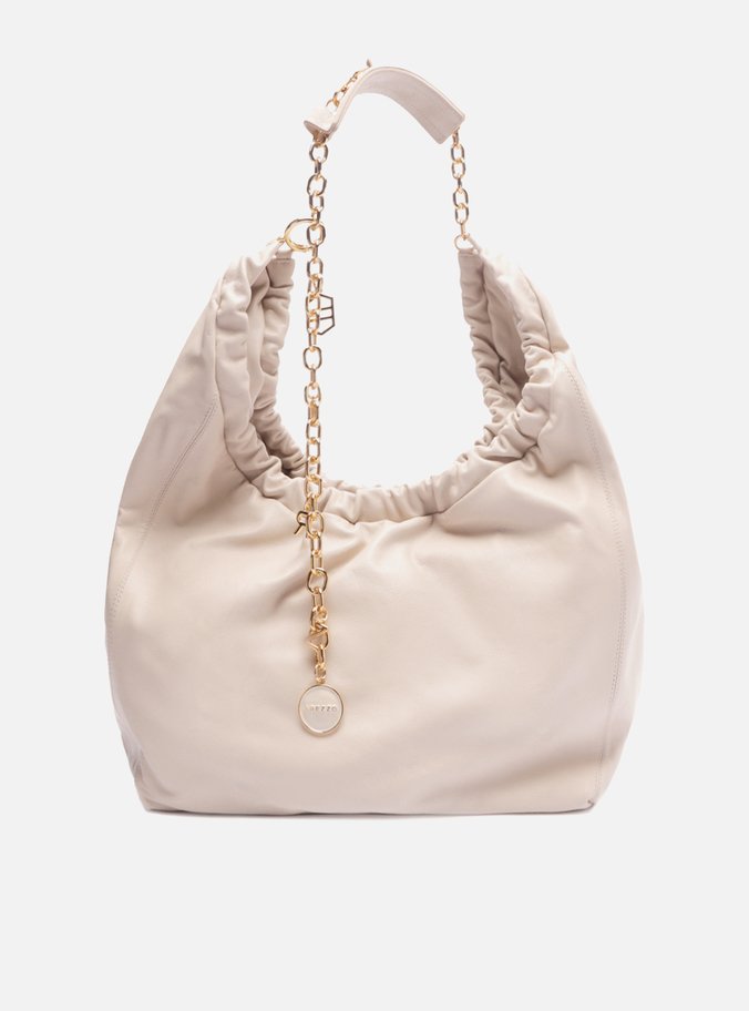 Bolsa Hobo Nude Couro Olívia Grande