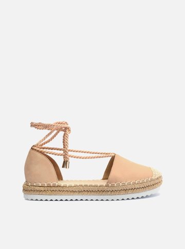 Espadrille Nude Salto Rasteiro