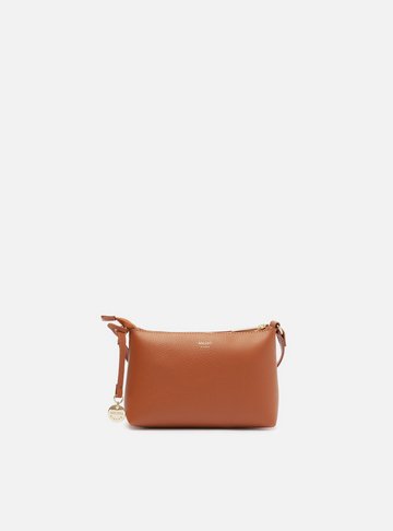Bolsa Tiracolo Marrom Pequena Charm Metal