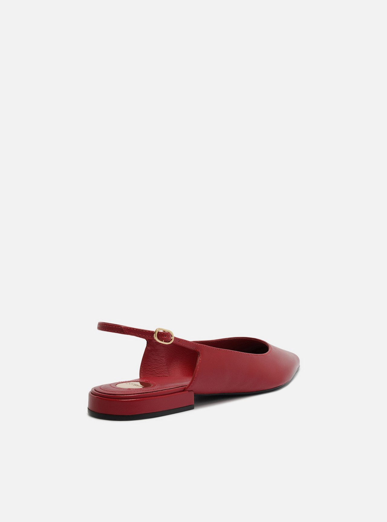 Sapatilha Vermelha Couro Slingback Bico Fino — foto 3