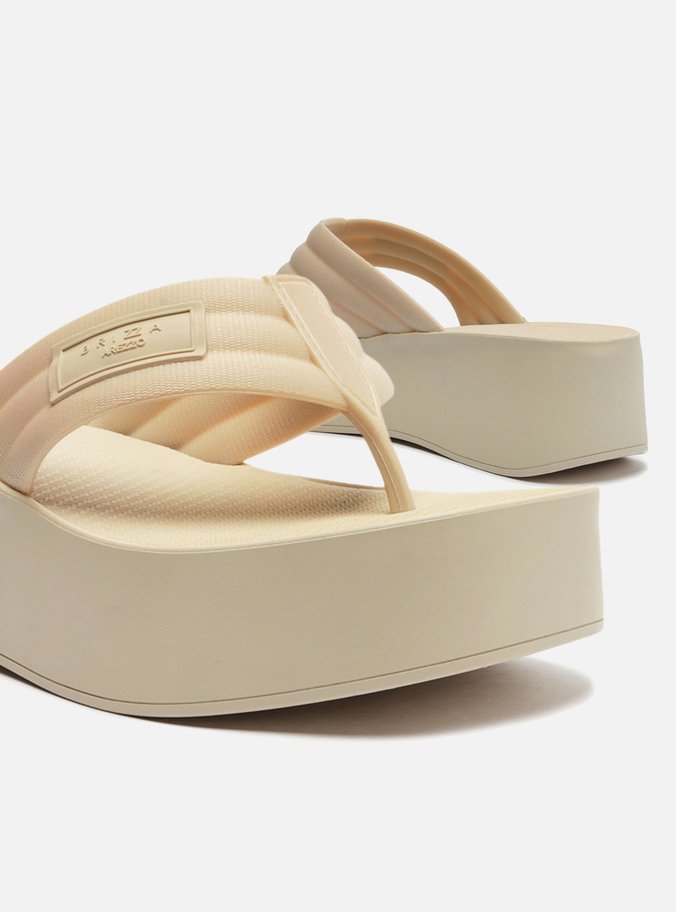 Sandália Off-White Flatform Tiras Brizza