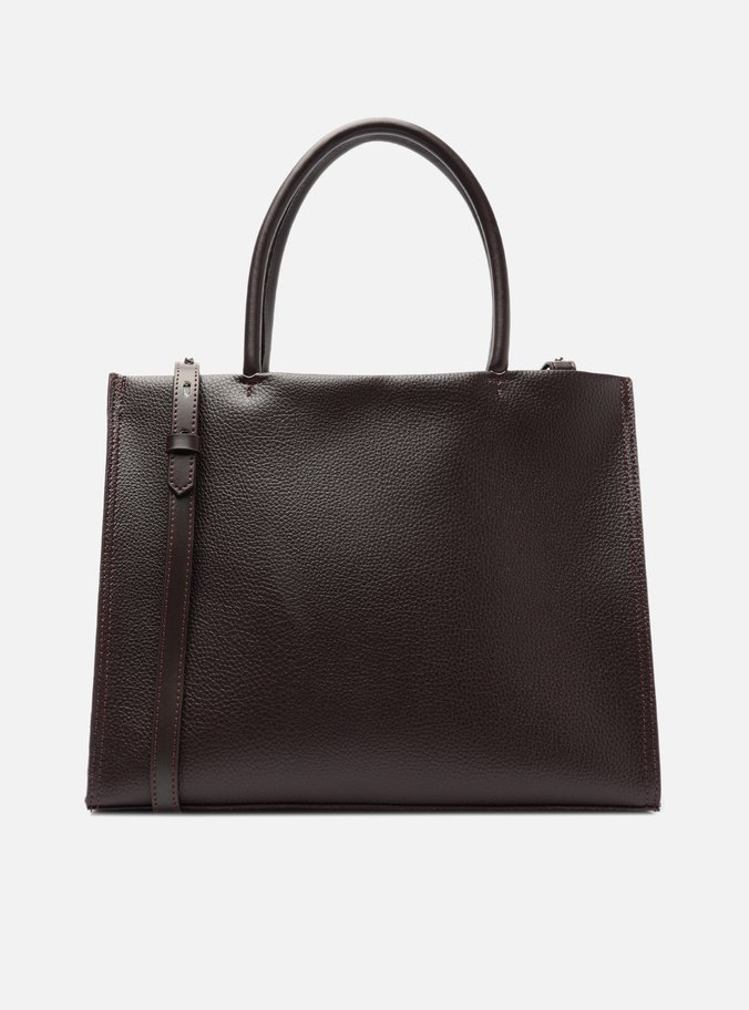 Bolsa Shopping Marrom Grande Bolso Costuras