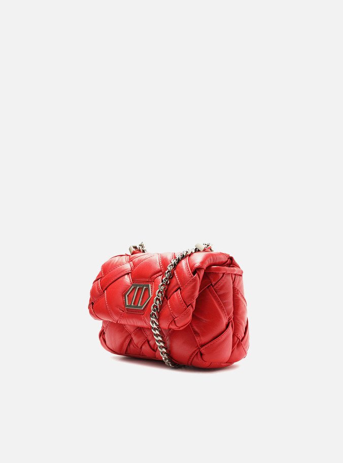 Bolsa Tiracolo Vermelha Couro Tressê Pequena