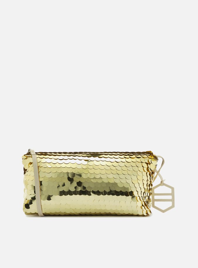 Clutch Dourada Média Maxi Paetês