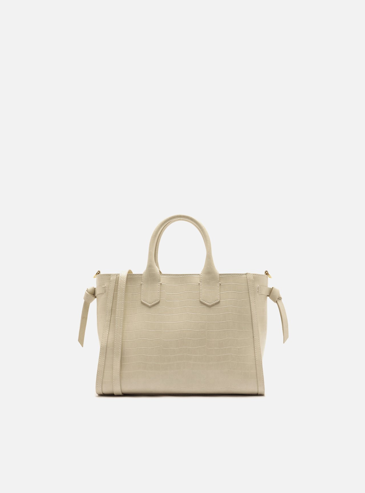 Bolsa Tote Off White Média Croco Tiras — foto 3