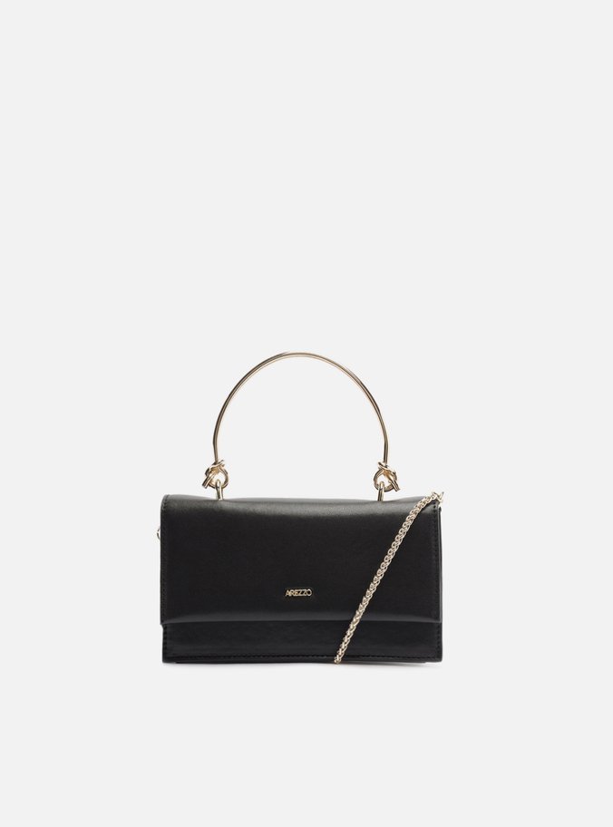Bolsa Tiracolo Preta Pequena Corrente Metal