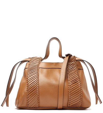 [PRÉ VENDA]Bolsa Tote Marrom Couro Lizza Média
