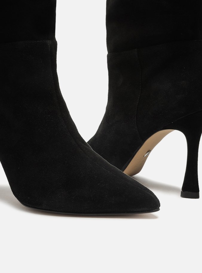 Bota Preta Acamurçada Cano Médio Slouchy