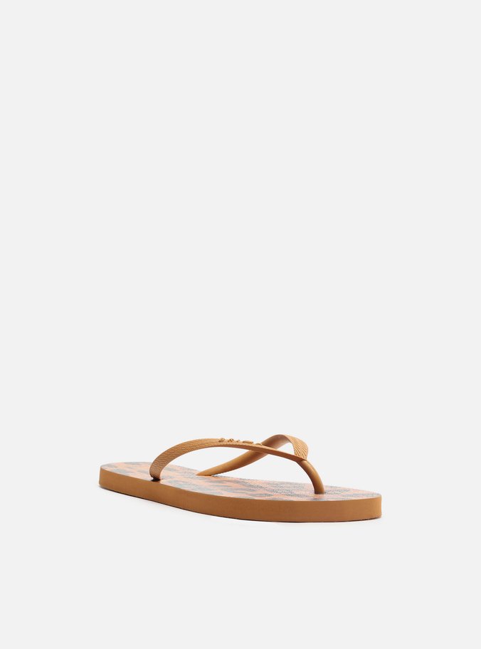 Chinelo de Dedo Marrom Animal Print Essential