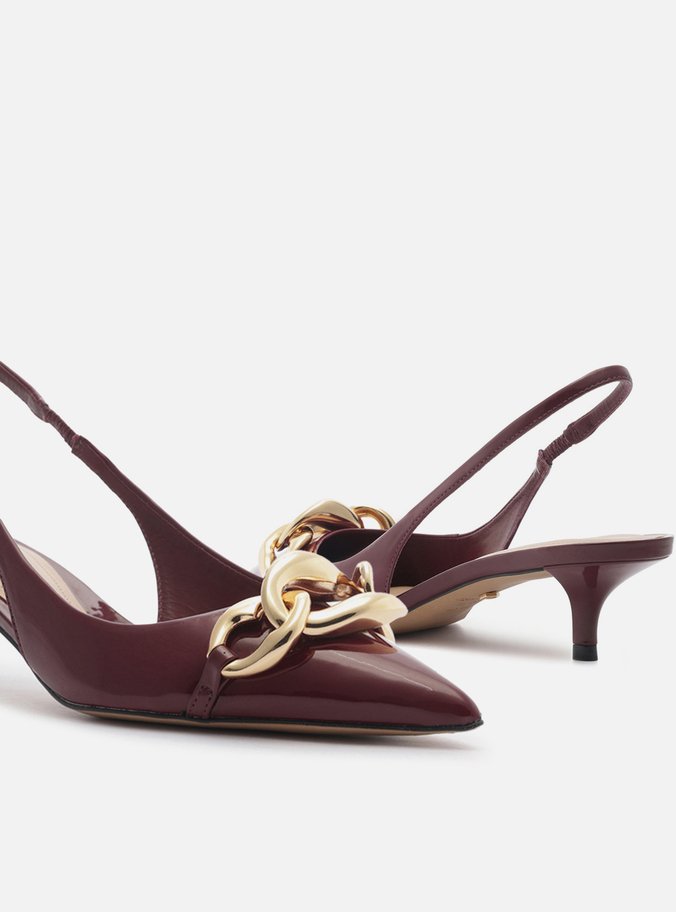 Scarpin Vermelho Salto Kitten Slingback Elos