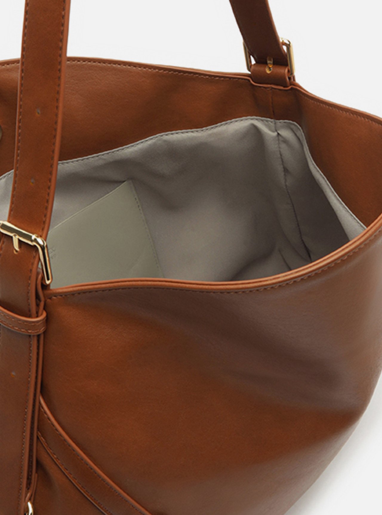 Bolsa Shoulder Marrom Grande Fivelas — foto 4