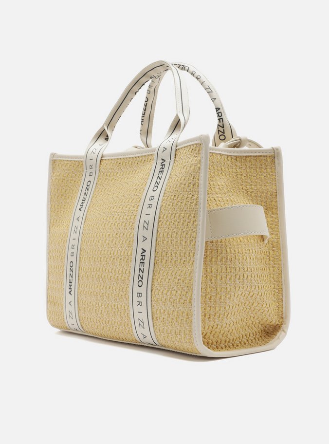 Bolsa Tote Nude Palha Lulu Grande
