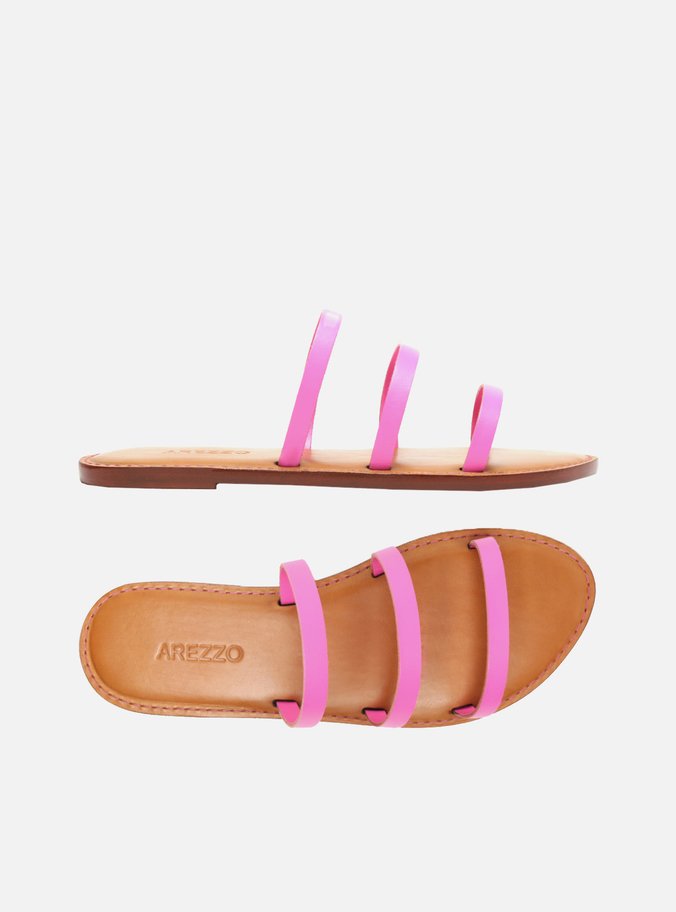 Rasteira Tiras Rosa