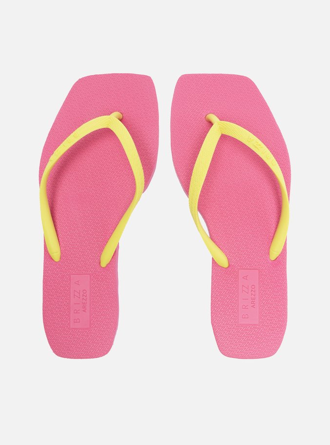 Kit Chinelo de Dedo Rosa e Pouch Amarela