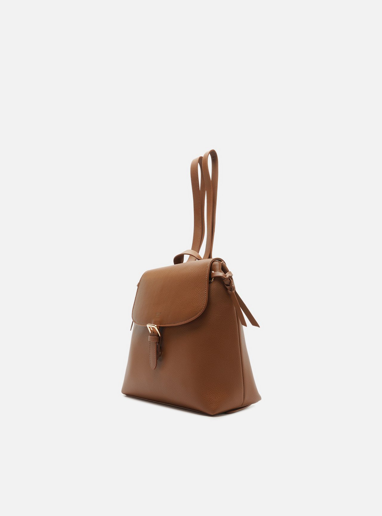 Bolsa Mochila Marrom Fivela Dourada — foto 2