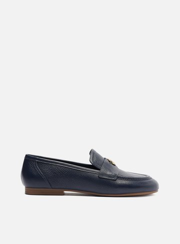 Mocassim Azul Couro Tira Medalha