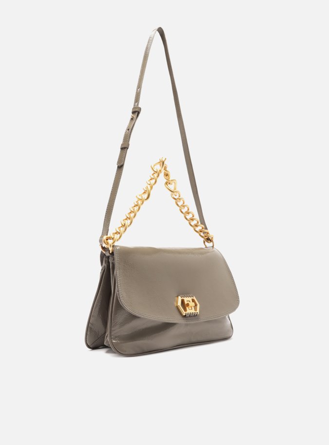 Bolsa Tiracolo Cinza Couro Amélia Grande