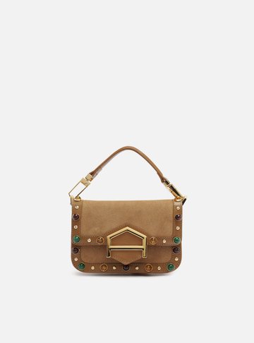Bolsa Tiracolo Marrom Couro A001 Pequena Pedras