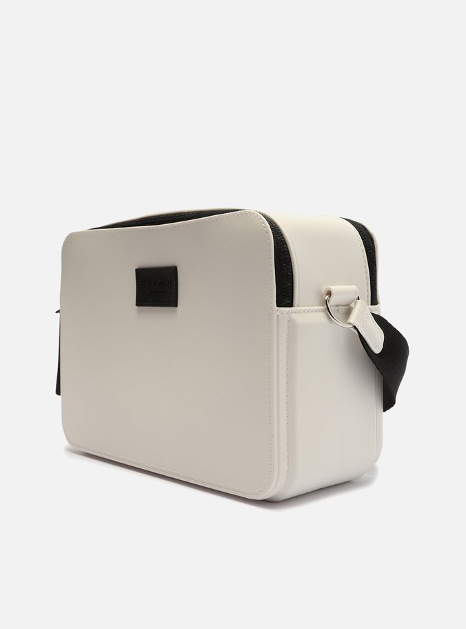 Bolsa Tiracolo Branca Média Preta Brizza
